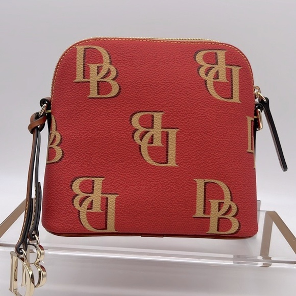 Dooney & Bourke Monogram Domed Crossbody Red - Picture 3 of 15